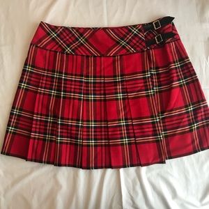 ASOS Red Plaid Mini Skirt 12